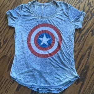 Captain America burnout ringer t-shirt